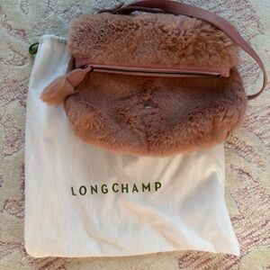 Longchamp Women's Pink Rabbit Fur Bag
